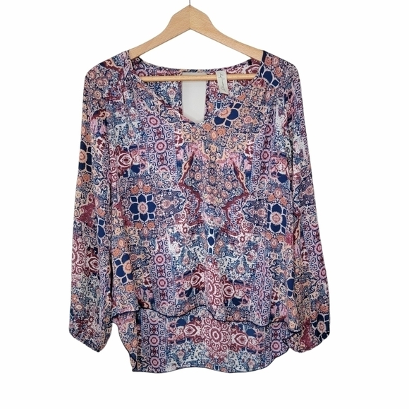Allison Joy | Floral Patchwork Print Blouse Size Small - Picture 1 of 8